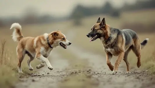 Interaktion von 2 Hunden