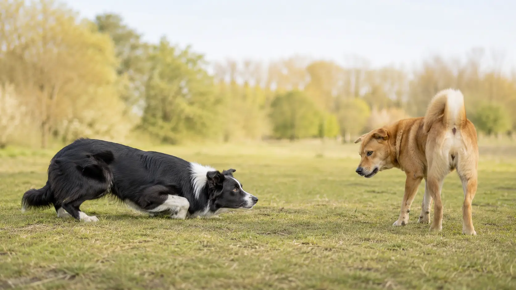 Zwei Hunde im Konflikt