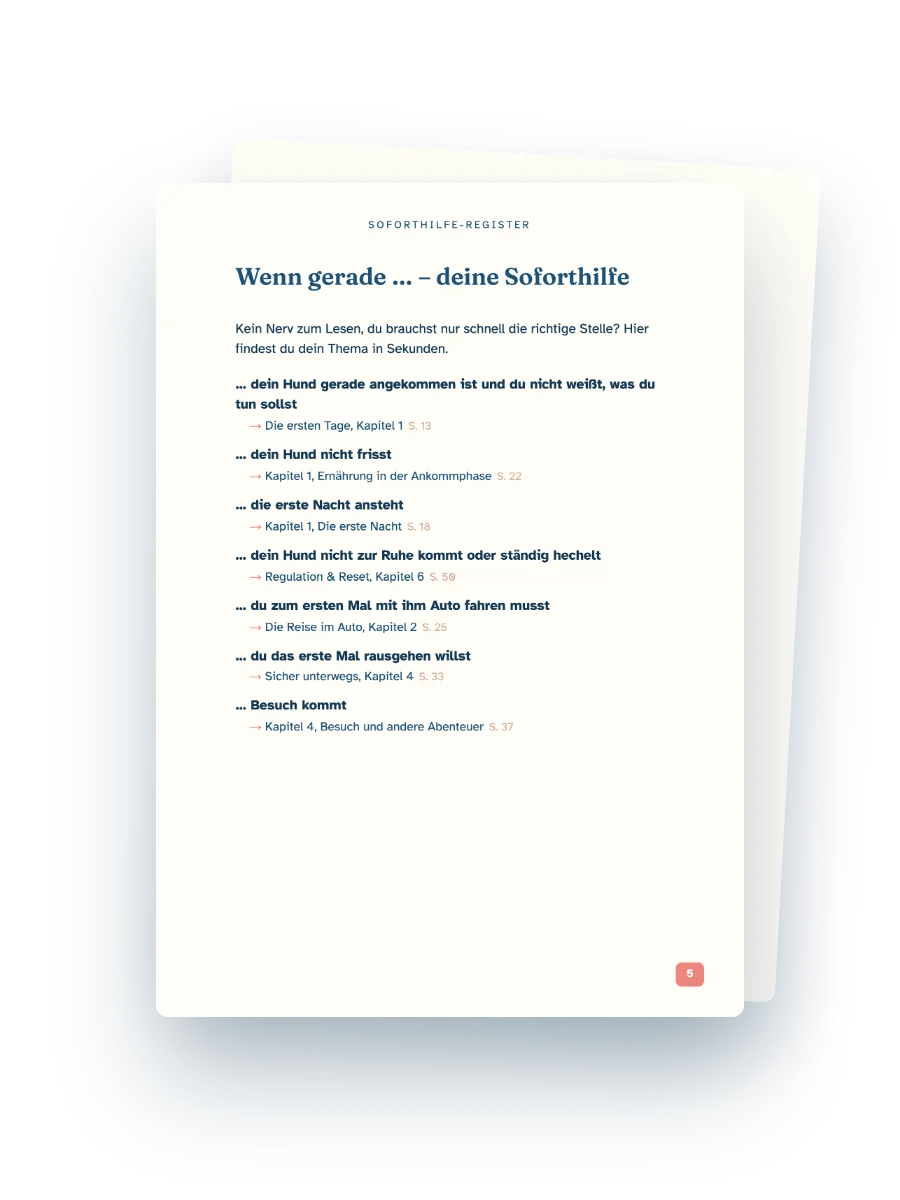 Buchseite: Soforthilfe-Register